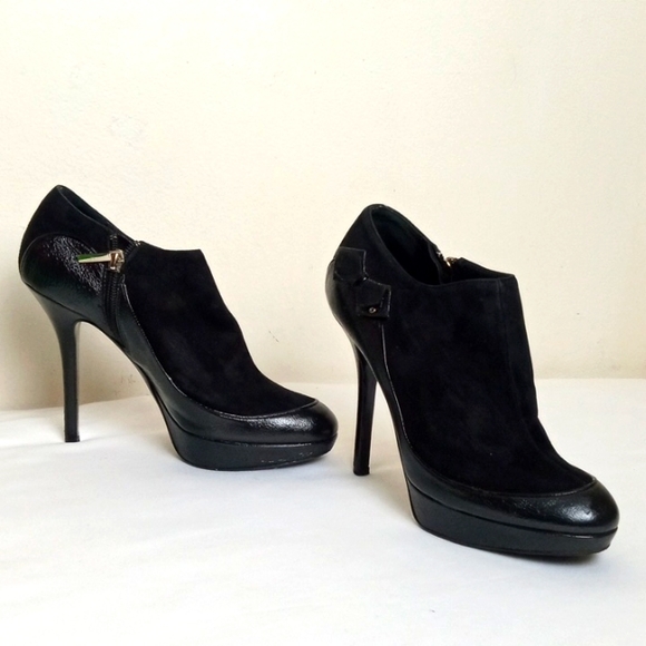 Dior (Authentic) Black Suede & Leather Ankle Bootie Heel Sz 36.5 - Picture 5 of 16